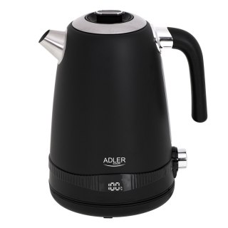 Adler AD1295B czajnik elektryczny 1,7 l, czarny, 7 temperatur 40-100°C, LCD, 2200 W