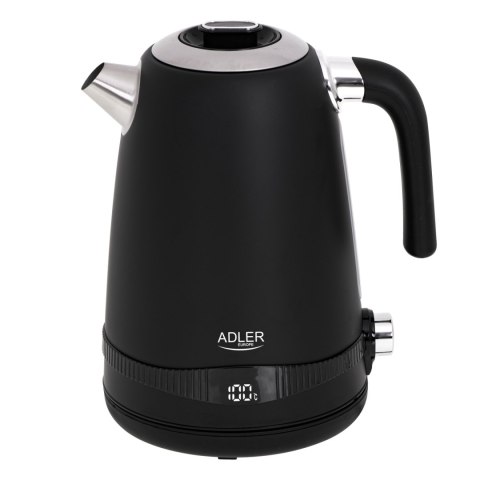 Adler AD1295B czajnik elektryczny 1,7 l, czarny, 7 temperatur 40-100°C, LCD, 2200 W