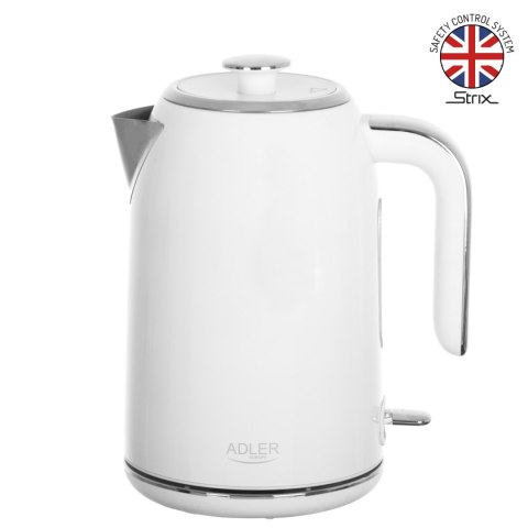 Adler AD1341 czajnik elektryczny 1,7 l, biały, stal nierdzewna, STRIX, 2200 W