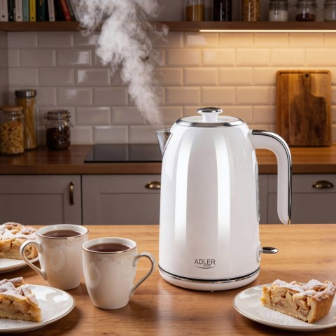 Adler AD1341 czajnik elektryczny 1,7 l, biały, stal nierdzewna, STRIX, 2200 W