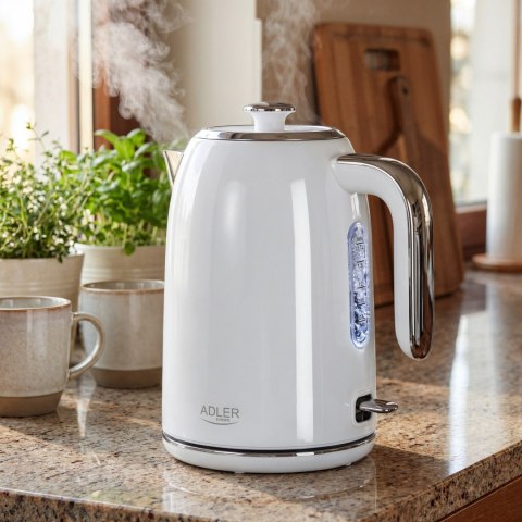 Adler AD1341 czajnik elektryczny 1,7 l, biały, stal nierdzewna, STRIX, 2200 W