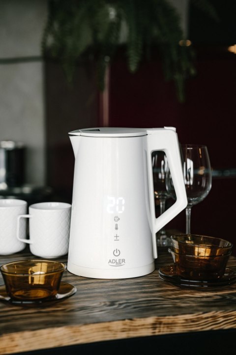 Adler AD1345W czajnik elektryczny 1,7 l, biały, regulacja temperatury, LED, STRIX