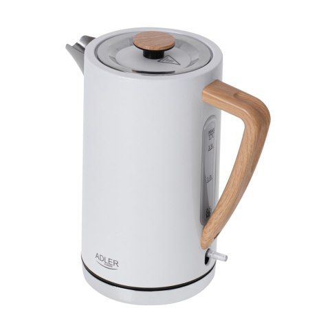 Adler AD1347W czajnik elektryczny 1,7 l, biały, stal nierdzewna, STRIX, 2200 W
