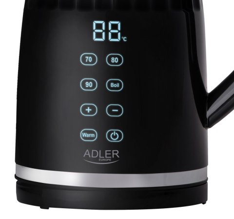 Adler AD1350 czajnik elektryczny 1,7 l, czarny, regulacja 40-100°C, LED, 2200 W