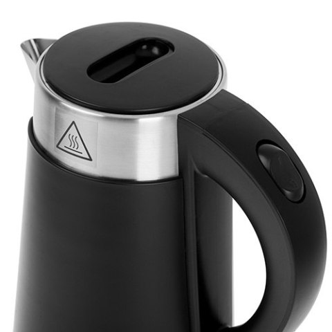 Adler AD1372B mały czajnik elektryczny 0,6 l, czarny, 800 W, stalowe wnętrze