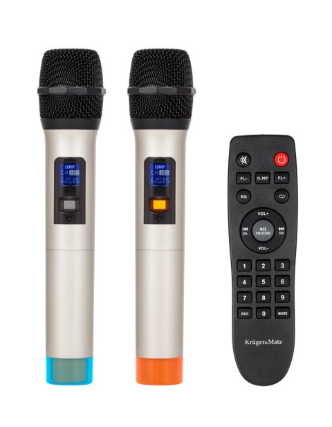 Aktywna kolumna Krüger&Matz KM1712, 40 W, Bluetooth, 2 mikrofony UHF, USB/SD/FM
