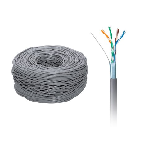 Cabletech KAB0104 - kabel sieciowy FTP Cat5e, miedziany drut, ekran aluminiowy, rolka 305 m