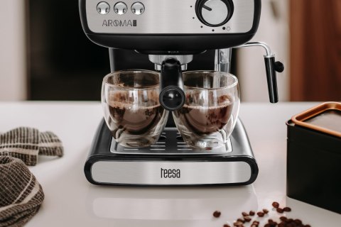 Ekspres kolbowy Teesa Aroma 400 TSA4009, 15 bar, 1,2 l, 850 W, spieniacz mleka