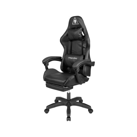 Fotel gamingowy Krüger&Matz GX-150 KM0790-B, czarny, podnóżek, masaż, oparcie 145°, udźwig 150 kg