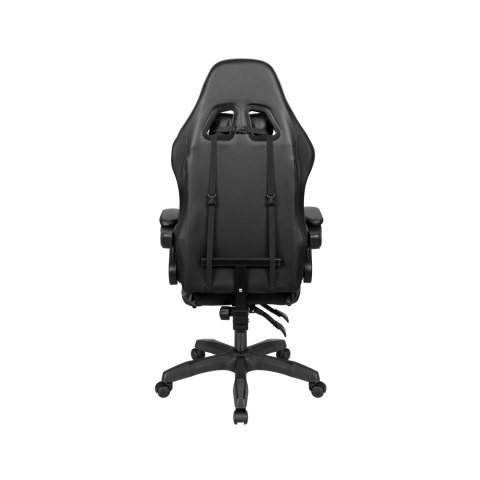 Fotel gamingowy Krüger&Matz GX-150 KM0790-B, czarny, podnóżek, masaż, oparcie 145°, udźwig 150 kg