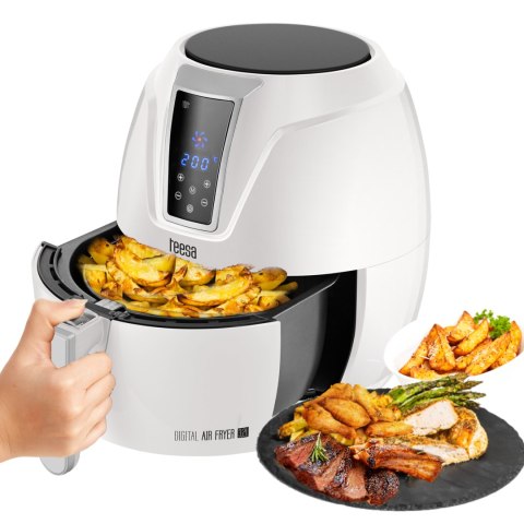 Frytkownica beztłuszczowa Teesa TSA8046W Digital Air Fryer 3,2 l, 1400 W, 7 programów, biała