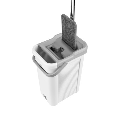 Mop płaski Teesa New Clean R19 TSA0046, wyciskacz, wiadro 7,5 l, rączka 128 cm, 2 nakładki
