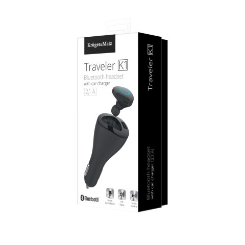 Słuchawka Bluetooth Krüger&Matz Traveler K1 KM0397, z ładowarką samochodową 12-24 V