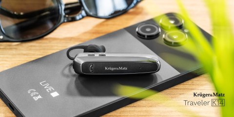Słuchawka Bluetooth Krüger&Matz Traveler K14 KM0602, Multipoint, USB-C, do 20 h rozmów