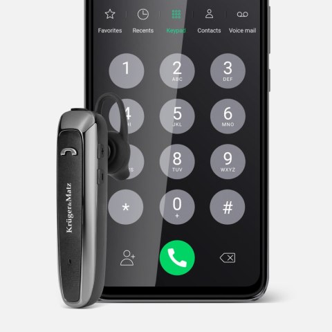 Słuchawka Bluetooth Krüger&Matz Traveler K14 KM0602, Multipoint, USB-C, do 20 h rozmów