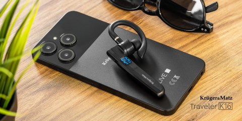 Słuchawka Bluetooth Krüger&Matz Traveler K16 KM0603, wyświetlacz, Multipoint, USB-C, do 18 h
