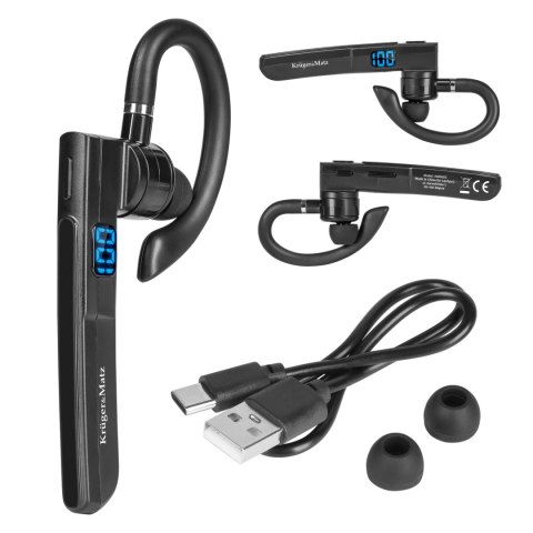 Słuchawka Bluetooth Krüger&Matz Traveler K16 KM0603, wyświetlacz, Multipoint, USB-C, do 18 h