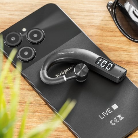 Słuchawka Bluetooth Krüger&Matz Traveler K17 KM0604, wyświetlacz, Multipoint, USB-C, do 18 h