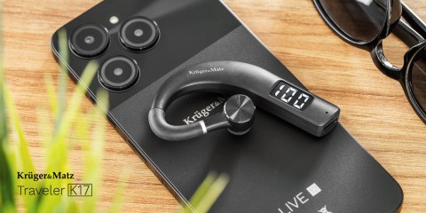 Słuchawka Bluetooth Krüger&Matz Traveler K17 KM0604, wyświetlacz, Multipoint, USB-C, do 18 h