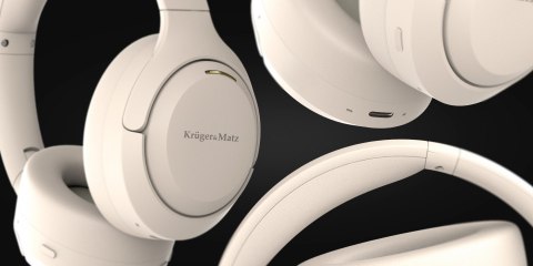 Słuchawki bezprzewodowe Krüger&Matz F8A KM0677-BG, ANC, Bluetooth 5.4, beżowe