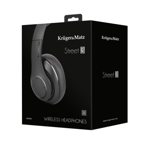 Słuchawki bezprzewodowe Krüger&Matz Street 3 Wireless KM0651, Bluetooth 5.3, czarne