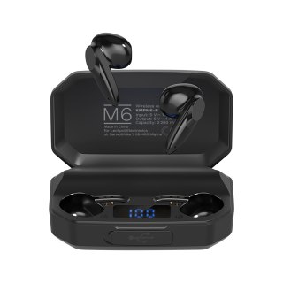 Słuchawki douszne TWS Krüger&Matz M6 KMPM6-B, Bluetooth 5.1, etui powerbank 2200 mAh, czarne
