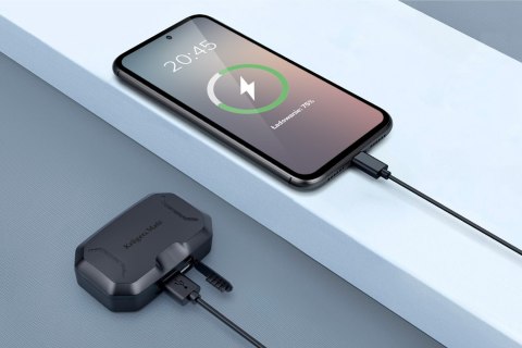 Słuchawki douszne TWS Krüger&Matz M6 KMPM6-B, Bluetooth 5.1, etui powerbank 2200 mAh, czarne