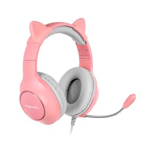 Słuchawki gamingowe Krüger&Matz Gamer Kids KM0658, mikrofon, USB i 3,5 mm, różowe
