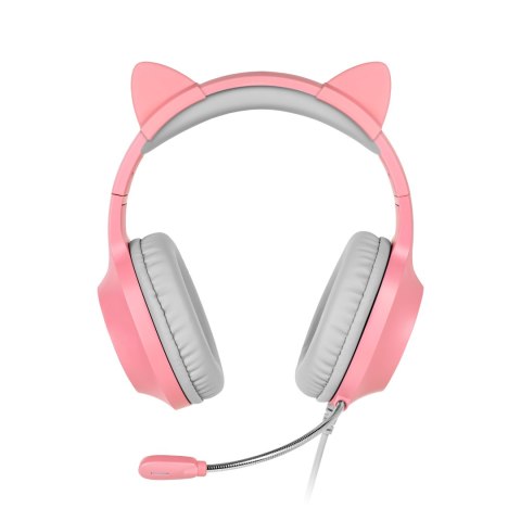 Słuchawki gamingowe Krüger&Matz Gamer Kids KM0658, mikrofon, USB i 3,5 mm, różowe