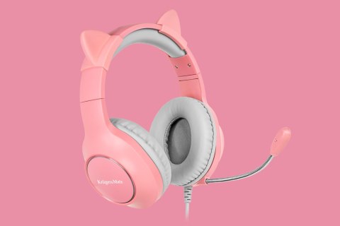 Słuchawki gamingowe Krüger&Matz Gamer Kids KM0658, mikrofon, USB i 3,5 mm, różowe