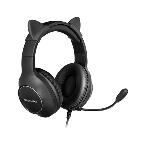 Słuchawki gamingowe Krüger&Matz Gamer Kids KM0659, mikrofon, USB i 3,5 mm, czarne