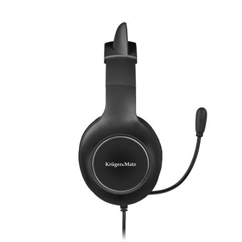 Słuchawki gamingowe Krüger&Matz Gamer Kids KM0659, mikrofon, USB i 3,5 mm, czarne