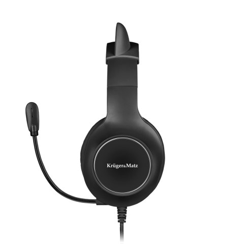 Słuchawki gamingowe Krüger&Matz Gamer Kids KM0659, mikrofon, USB i 3,5 mm, czarne