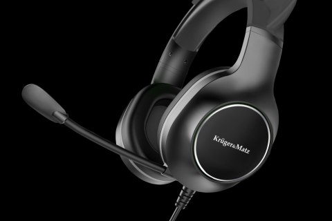 Słuchawki gamingowe Krüger&Matz Gamer Kids KM0659, mikrofon, USB i 3,5 mm, czarne
