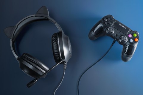 Słuchawki gamingowe Krüger&Matz Gamer Kids KM0659, mikrofon, USB i 3,5 mm, czarne