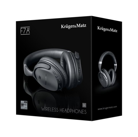 Słuchawki nauszne Krüger&Matz F7A Lite KM0655L, ANC, Bluetooth 5.0, składane