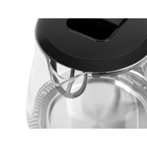 Szklany czajnik elektryczny Teesa TSA1511B, 1,7 l, 2200 W, czarny, podstawa 360°