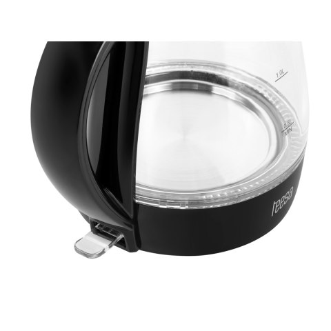 Szklany czajnik elektryczny Teesa TSA1511B, 1,7 l, 2200 W, czarny, podstawa 360°