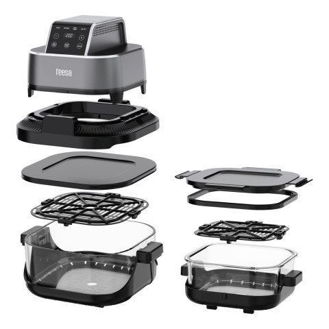 Frytkownica beztłuszczowa Teesa TSA8090 Glass Air Fryer, 1500 W, szklane pojemniki 1,5 l i 4 l