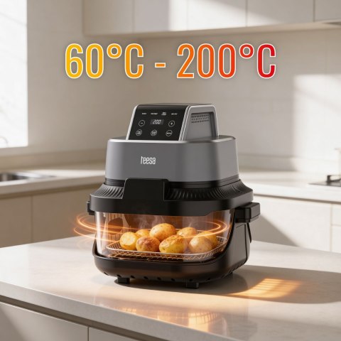 Frytkownica beztłuszczowa Teesa TSA8090 Glass Air Fryer, 1500 W, szklane pojemniki 1,5 l i 4 l