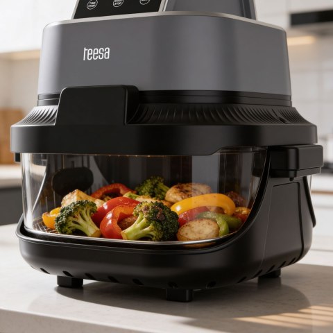 Frytkownica beztłuszczowa Teesa TSA8090 Glass Air Fryer, 1500 W, szklane pojemniki 1,5 l i 4 l