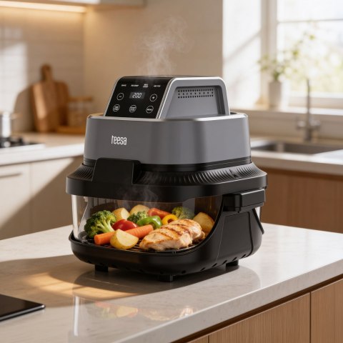 Frytkownica beztłuszczowa Teesa TSA8090 Glass Air Fryer, 1500 W, szklane pojemniki 1,5 l i 4 l