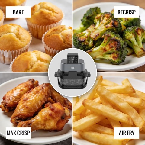 Frytkownica beztłuszczowa Teesa TSA8090 Glass Air Fryer, 1500 W, szklane pojemniki 1,5 l i 4 l