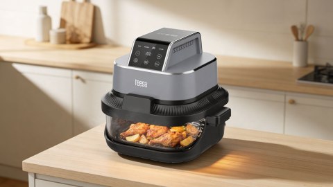 Frytkownica beztłuszczowa Teesa TSA8090 Glass Air Fryer, 1500 W, szklane pojemniki 1,5 l i 4 l