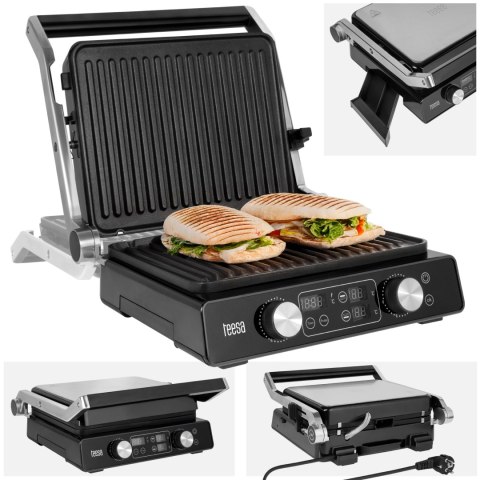 Grill elektryczny panini Teesa TSA3239, 2000 W, oddzielna regulacja płyt 140-230°C i timer