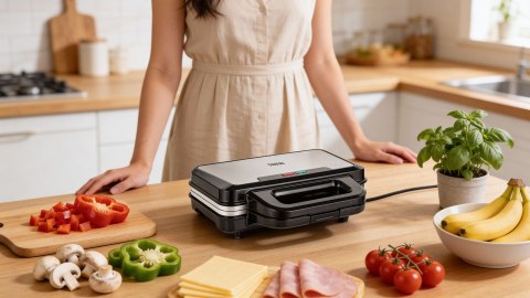 Opiekacz do kanapek Teesa TSA3226 XXL, 900 W, płyty z powłoką ceramiczną, na 2 kanapki