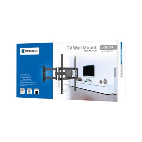 Ruchomy uchwyt ścienny Cabletech LPA52-443 UCH0204 do TV 32-55 cali, VESA do 400×400, 35 kg