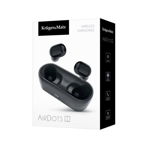 Słuchawki douszne TWS Krüger&Matz Air Dots 1 KMP-AD1, Bluetooth 5.0, czarne