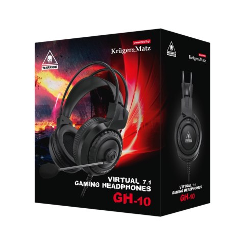 Słuchawki gamingowe Krüger&Matz Warrior GH-10 KM0674, USB, Virtual 7.1, mikrofon
