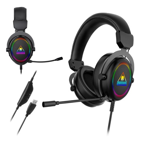 Słuchawki gamingowe Krüger&Matz Warrior GH-50 KM0675, USB, Virtual 7.1, RGB